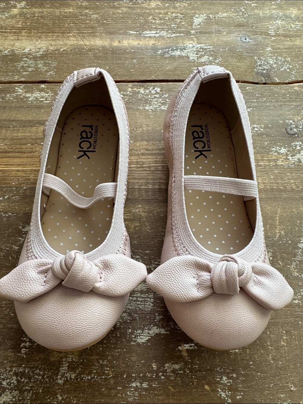 Nordstrom Rack Girls Light Pink Bow Ballet Flats Size 9M